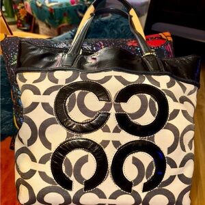 Coach Audrey Op Art Lurex Pique Leigh Slim Tote bag